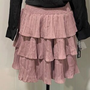 Elegant Pink Tiered Skirt